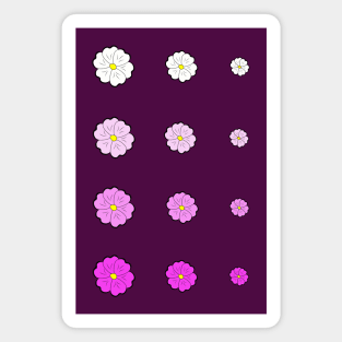 Pink Gradient Hand Drawn Flowers :) Magnet